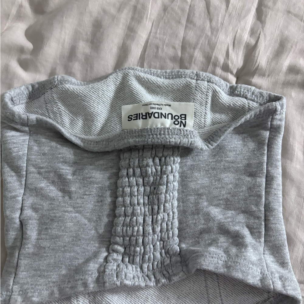 No Boundaries Light Gray Smocked Tube Top